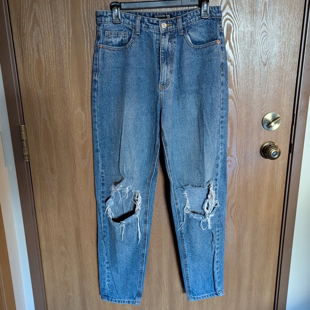 PrettyLittleThing Denim Mom Jeans, 6